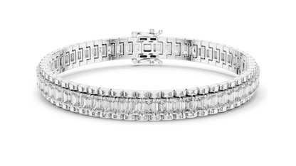 12 CT Lab VVS-VS EF CVD Diamond Tennis Bangle Bracelet | Available in 18KT, 14KT, 10KT Gold & 925 Silver | Rose, Yellow, White Gold Options