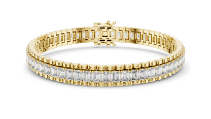 12 CT Lab VVS-VS EF CVD Diamond Tennis Bangle Bracelet | Available in 18KT, 14KT, 10KT Gold & 925 Silver | Rose, Yellow, White Gold Options