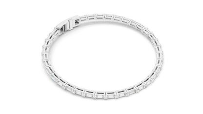 3.7 CT Lab Diamond Baguette Tennis Bracelet | 10KT, 14KT, 18KT Gold & 925 Silver | Rose, Yellow, White Gold Options | Luxury Fine Jewelry for Women