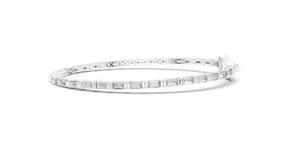3.7 CT Lab Diamond Baguette Tennis Bracelet | 10KT, 14KT, 18KT Gold & 925 Silver | Rose, Yellow, White Gold Options | Luxury Fine Jewelry for Women