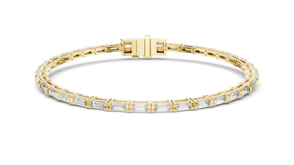 3.7 CT Lab Diamond Baguette Tennis Bracelet | 10KT, 14KT, 18KT Gold & 925 Silver | Rose, Yellow, White Gold Options | Luxury Fine Jewelry for Women