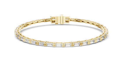 3.70 CT Lab Diamond Tennis Bangle Bracelet | Baguette Cut | 10KT, 14KT, 18KT Gold & 925 Silver | Rose, Yellow, White Gold Options | Fine Jewelry for Her