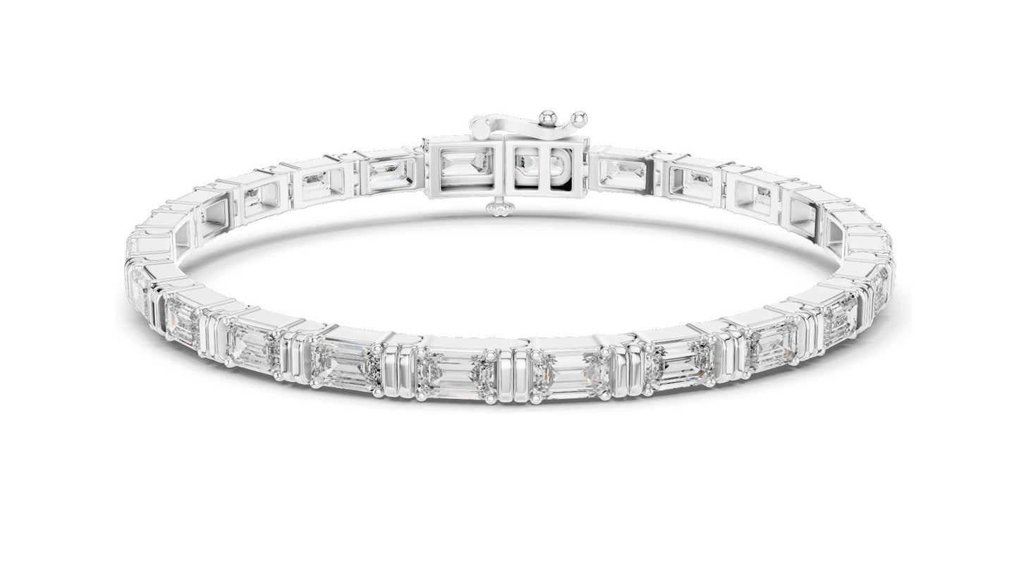 8.96 CT Lab Diamond Tennis Bracelet | Emerald Cut VVS–VS EF | 18KT, 14KT, 10KT Gold & 925 Silver | Rose, Yellow, White Gold Options | Luxury Fine Jewelry