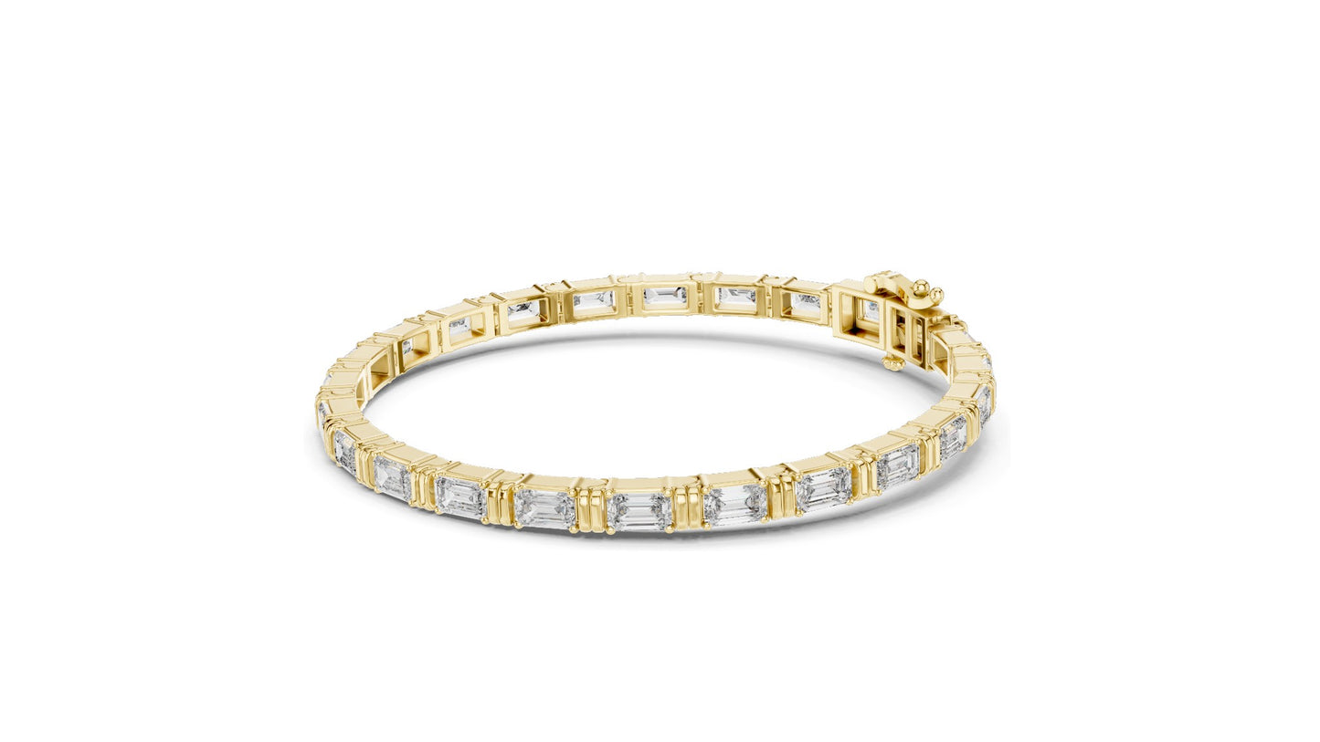 8.96 CT Lab Diamond Tennis Bracelet | Emerald Cut VVS–VS EF | 18KT, 14KT, 10KT Gold & 925 Silver | Rose, Yellow, White Gold Options | Luxury Fine Jewelry