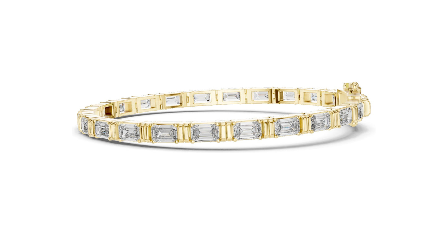 8.96 CT Lab Diamond Tennis Bracelet | Emerald Cut VVS–VS EF | 18KT, 14KT, 10KT Gold & 925 Silver | Rose, Yellow, White Gold Options | Luxury Fine Jewelry