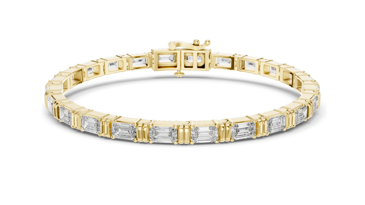 8.96 CT Lab Diamond Tennis Bracelet | Emerald Cut VVS–VS EF | 18KT, 14KT, 10KT Gold & 925 Silver | Rose, Yellow, White Gold Options | Luxury Fine Jewelry