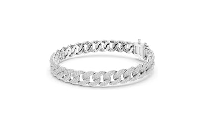 4.997 CT Lab Diamond Cuban Link Bracelet | VVS-VS EF Round Brilliant Cut | 10KT, 14KT, 18KT Gold & 925 Silver | Rose, Yellow, White Gold | Hip Hop Luxury Jewelry