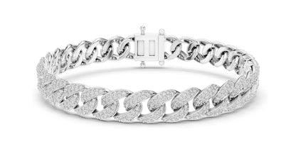 4.997 CT Lab Diamond Cuban Link Bracelet | VVS-VS EF Round Brilliant Cut | 10KT, 14KT, 18KT Gold & 925 Silver | Rose, Yellow, White Gold | Hip Hop Luxury Jewelry
