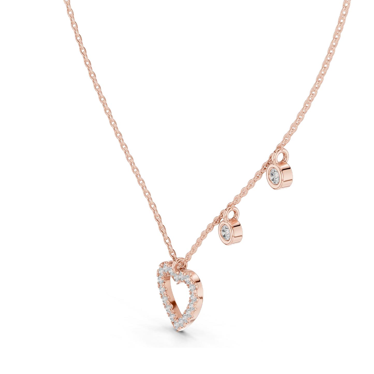 0.484 CT Lab Diamond Heart Pendant Necklace | VVS-VS Clarity, EF Color | 18KT, 14KT Gold & 925 Silver | Rose, Yellow, White Gold Options | Luxury Fine Jewelry