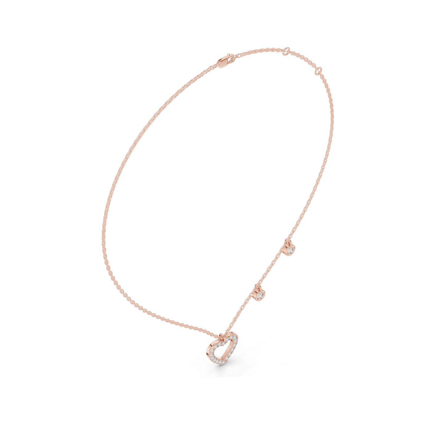 0.484 CT Lab Diamond Heart Pendant Necklace | VVS-VS Clarity, EF Color | 18KT, 14KT Gold & 925 Silver | Rose, Yellow, White Gold Options | Luxury Fine Jewelry