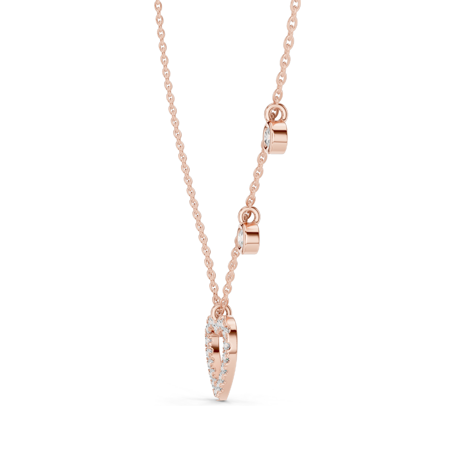 0.484 CT Lab Diamond Heart Pendant Necklace | VVS-VS Clarity, EF Color | 18KT, 14KT Gold & 925 Silver | Rose, Yellow, White Gold Options | Luxury Fine Jewelry