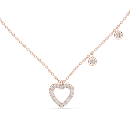 0.484 CT Lab Diamond Heart Pendant Necklace | VVS-VS Clarity, EF Color | 18KT, 14KT Gold & 925 Silver | Rose, Yellow, White Gold Options | Luxury Fine Jewelry