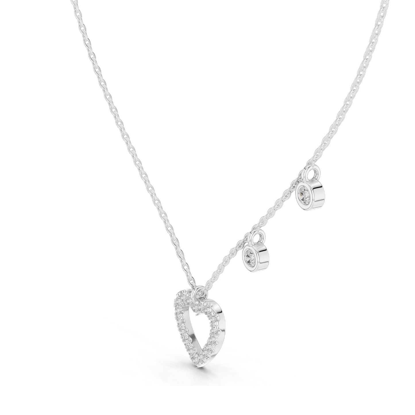 0.484 CT Lab Diamond Heart Pendant Necklace | VVS-VS Clarity, EF Color | 18KT, 14KT Gold & 925 Silver | Rose, Yellow, White Gold Options | Luxury Fine Jewelry