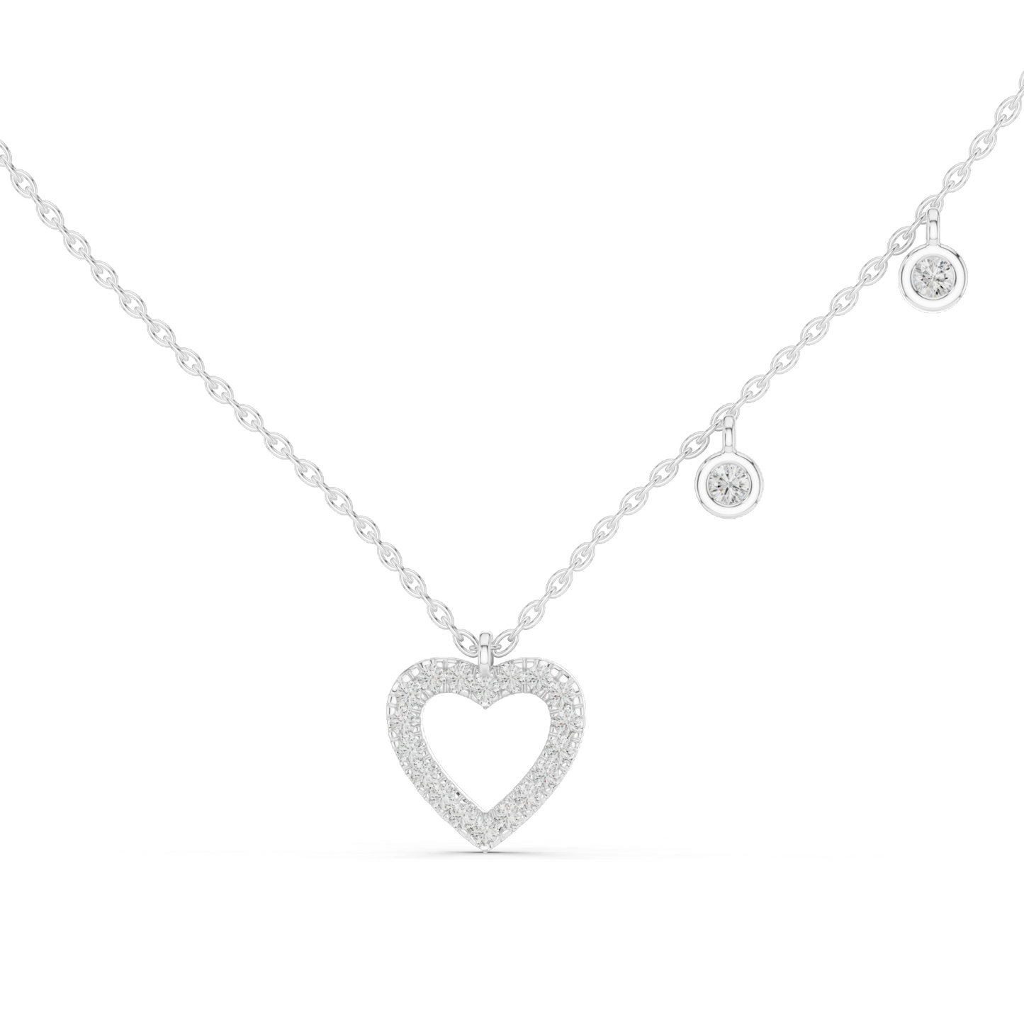0.484 CT Lab Diamond Heart Pendant Necklace | VVS-VS Clarity, EF Color | 18KT, 14KT Gold & 925 Silver | Rose, Yellow, White Gold Options | Luxury Fine Jewelry