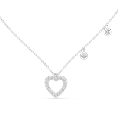 0.484 CT Lab Diamond Heart Pendant Necklace | VVS-VS Clarity, EF Color | 18KT, 14KT Gold & 925 Silver | Rose, Yellow, White Gold Options | Luxury Fine Jewelry