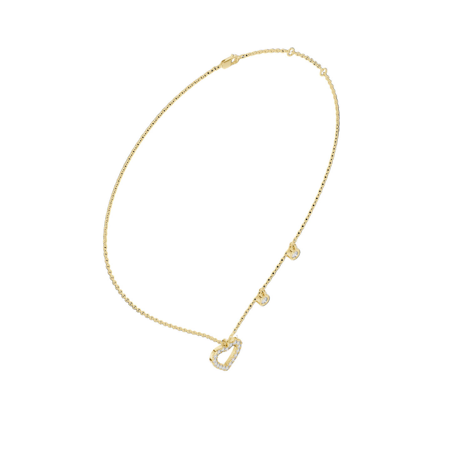 0.484 CT Lab Diamond Heart Pendant Necklace | VVS-VS Clarity, EF Color | 18KT, 14KT Gold & 925 Silver | Rose, Yellow, White Gold Options | Luxury Fine Jewelry