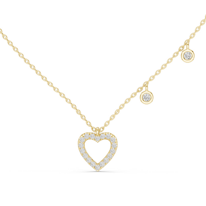 0.484 CT Lab Diamond Heart Pendant Necklace | VVS-VS Clarity, EF Color | 18KT, 14KT Gold & 925 Silver | Rose, Yellow, White Gold Options | Luxury Fine Jewelry