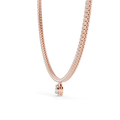 4.53 CT Lab-Grown Diamond Necklace | VVS-VS EF CVD Diamonds | 18KT, 14KT Gold Chain Pendant | Rose, Yellow, White Gold Options | Luxury Fine Jewelry