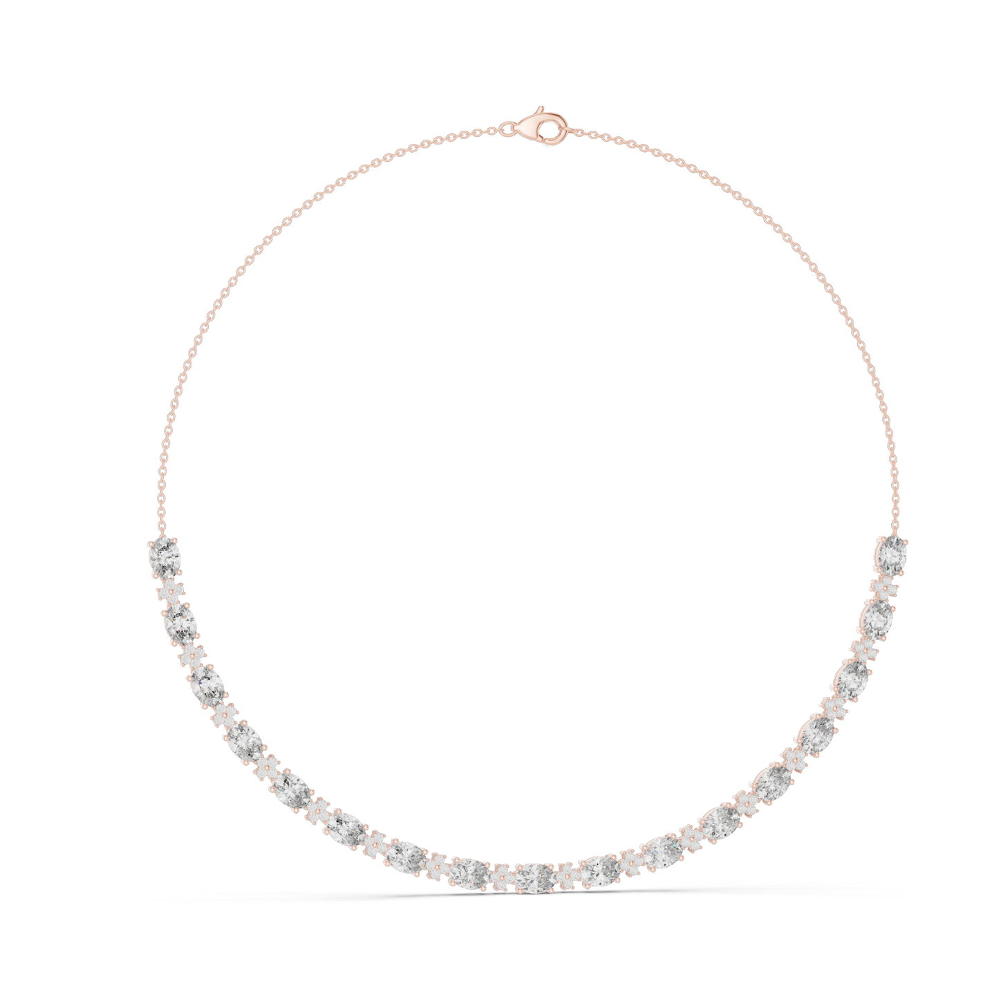 192.7 CT Lab Diamond Necklace | VVS-VS EF CVD Diamonds | 18KT, 14KT Gold Options | Rose, Yellow, White Gold | Luxury Fine Jewelry