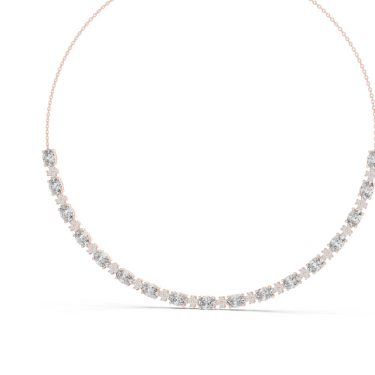 192.7 CT Lab Diamond Necklace | VVS-VS EF CVD Diamonds | 18KT, 14KT Gold Options | Rose, Yellow, White Gold | Luxury Fine Jewelry