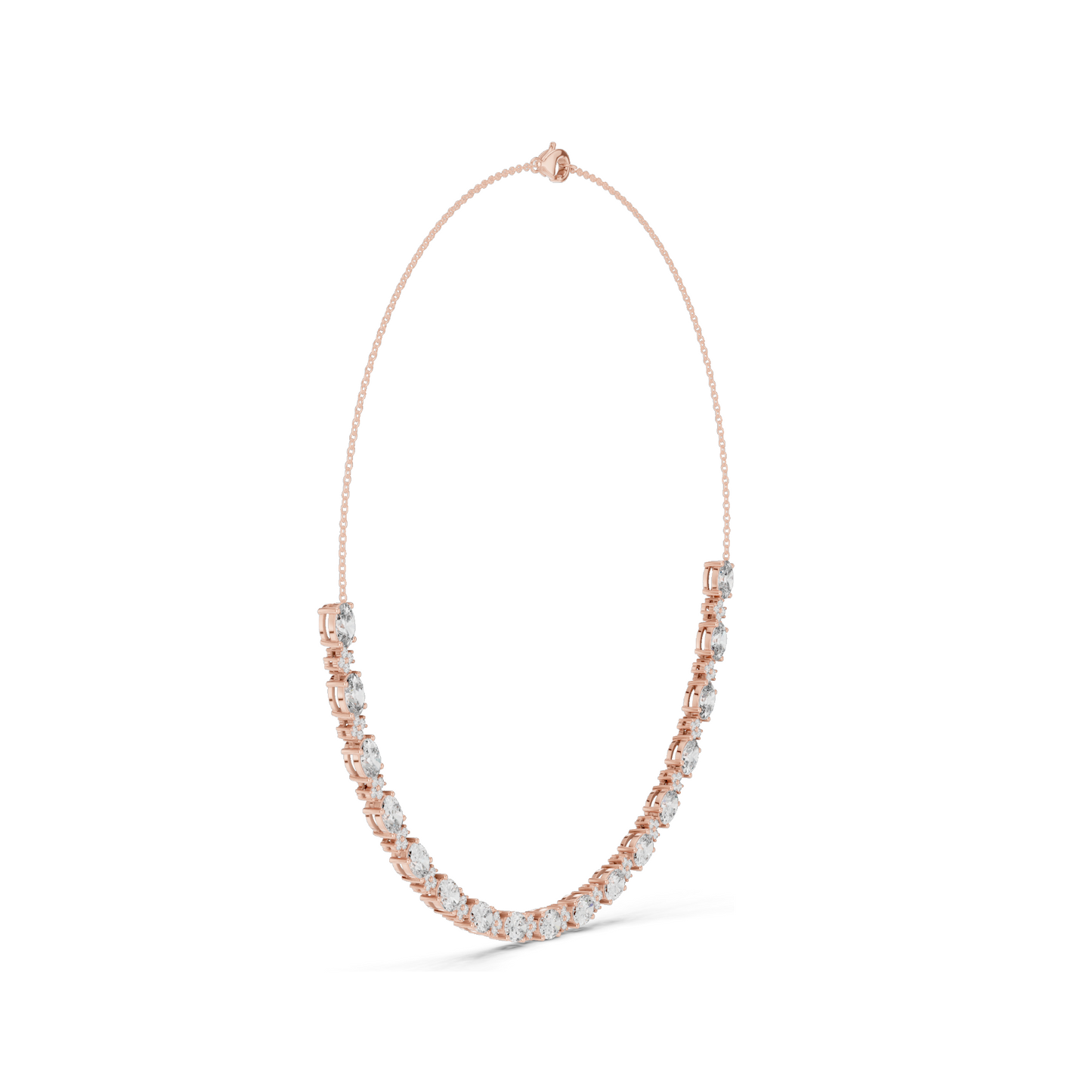 192.7 CT Lab Diamond Necklace | VVS-VS EF CVD Diamonds | 18KT, 14KT Gold Options | Rose, Yellow, White Gold | Luxury Fine Jewelry