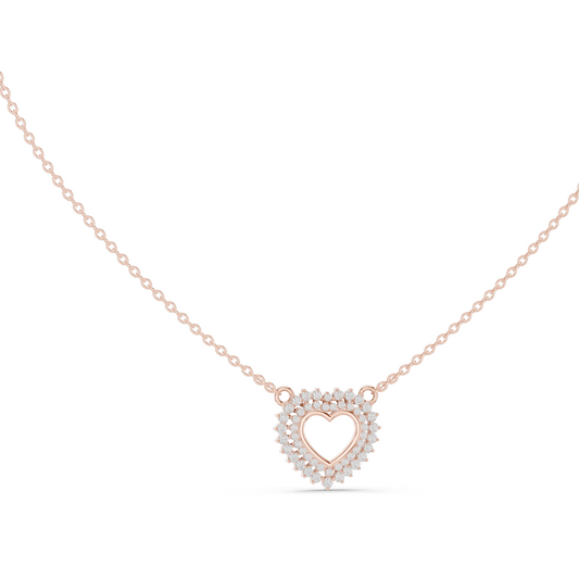 0.38 CT Lab Diamond Heart Pendant Necklace | 18KT, 14KT, Rose, Yellow, White Gold | Luxury Fine Jewelry for Her
