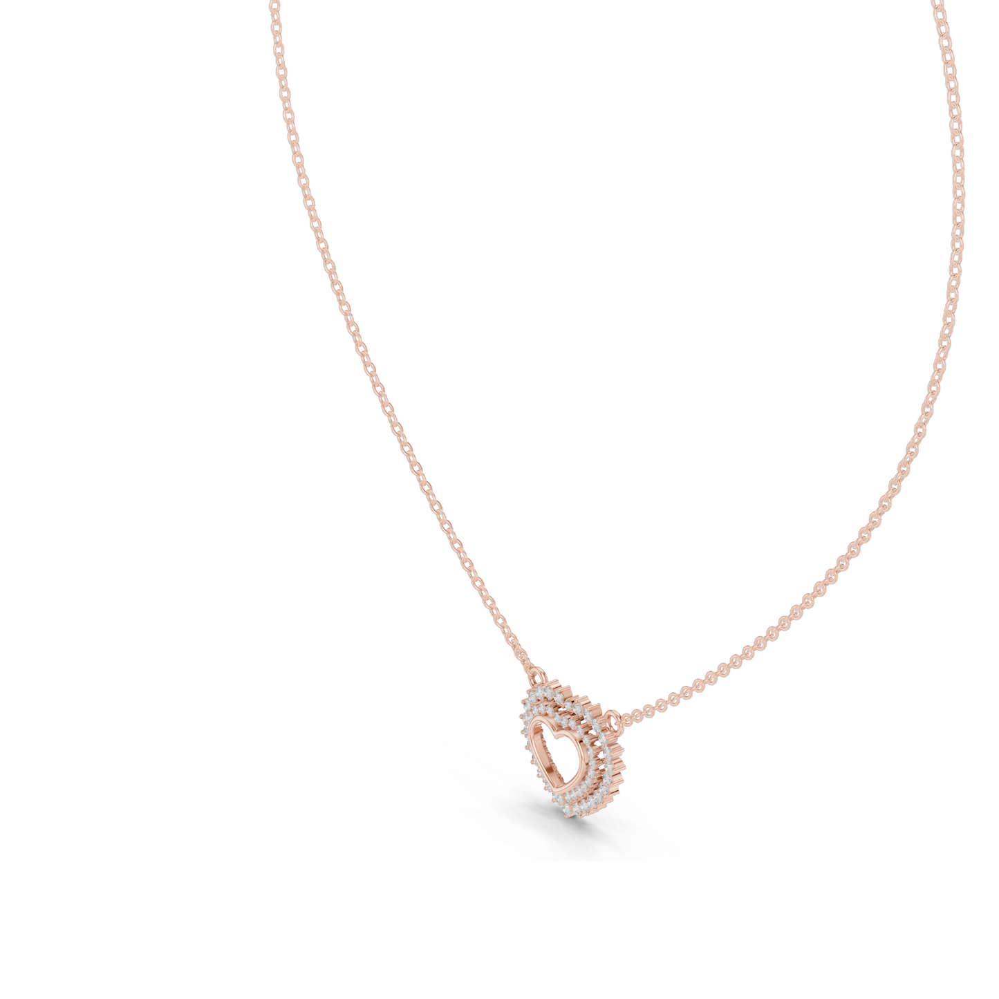 0.38 CT Lab Diamond Heart Pendant Necklace | 18KT, 14KT, Rose, Yellow, White Gold | Luxury Fine Jewelry for Her