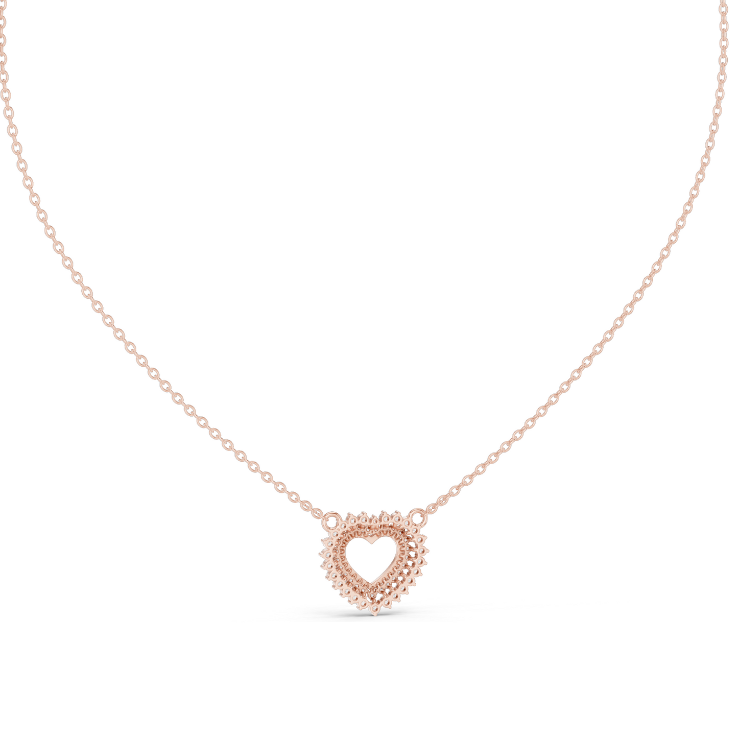 0.38 CT Lab Diamond Heart Pendant Necklace | 18KT, 14KT, Rose, Yellow, White Gold | Luxury Fine Jewelry for Her