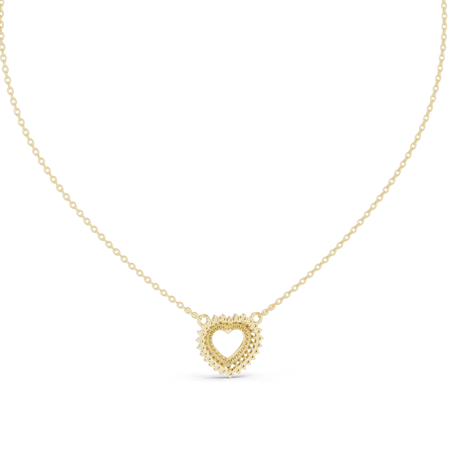 0.38 CT Lab Diamond Heart Pendant Necklace | 18KT, 14KT, Rose, Yellow, White Gold | Luxury Fine Jewelry for Her
