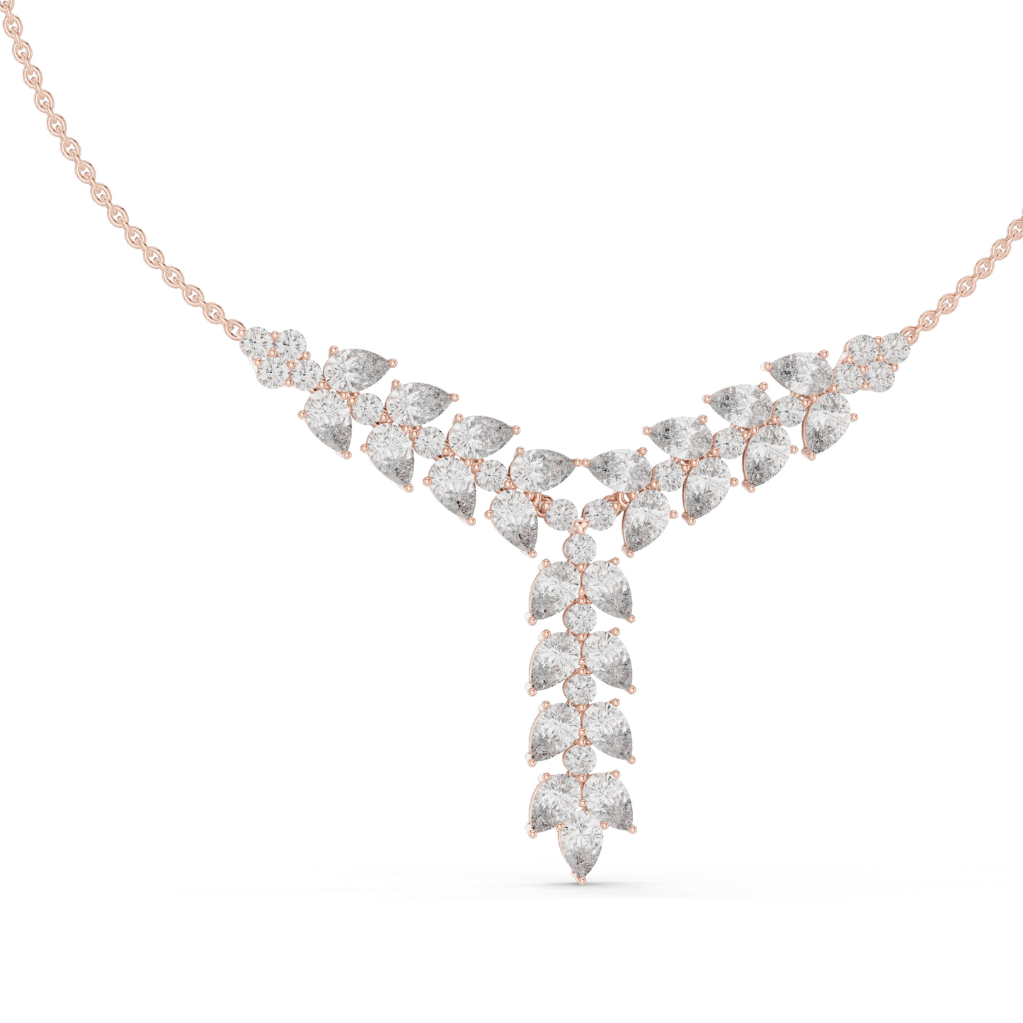 14.028 CT Lab-Grown Diamond Necklace | VVS-VS Clarity, EF Color | 18KT, 14KT Gold & 925 Silver | Rose, Yellow, White Gold | Luxury Fine Jewelry