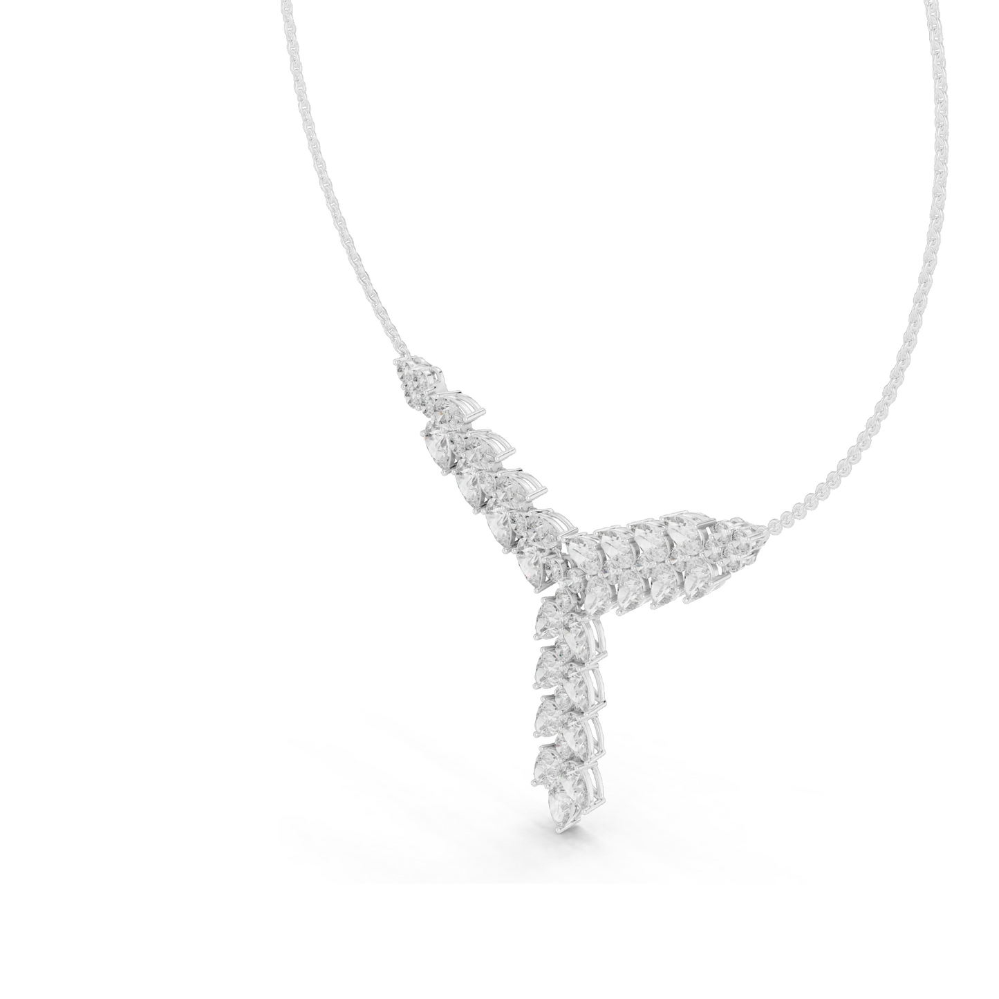 14.028 CT Lab-Grown Diamond Necklace | VVS-VS Clarity, EF Color | 18KT, 14KT Gold & 925 Silver | Rose, Yellow, White Gold | Luxury Fine Jewelry