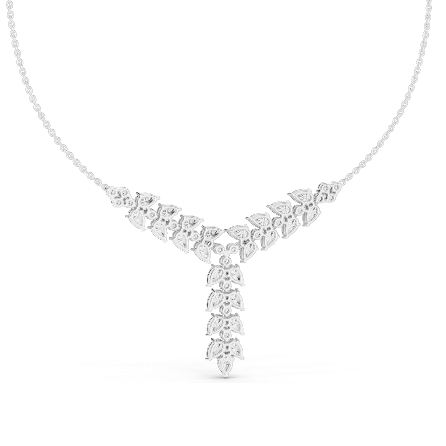 14.028 CT Lab-Grown Diamond Necklace | VVS-VS Clarity, EF Color | 18KT, 14KT Gold & 925 Silver | Rose, Yellow, White Gold | Luxury Fine Jewelry