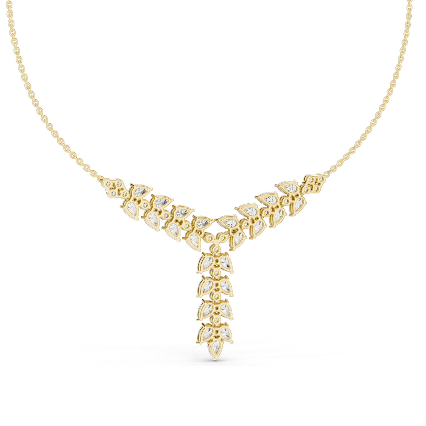 14.028 CT Lab-Grown Diamond Necklace | VVS-VS Clarity, EF Color | 18KT, 14KT Gold & 925 Silver | Rose, Yellow, White Gold | Luxury Fine Jewelry