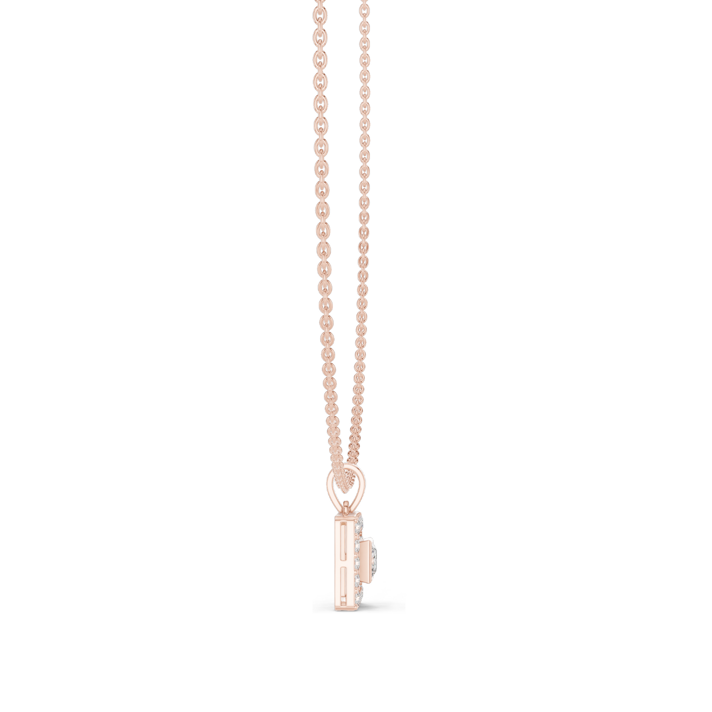 1.64 CT Lab Diamond Necklace | Square Cut CVD Diamonds | 18KT, 14KT, Rose, Yellow, White Gold | Luxury Fine Jewelry