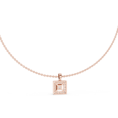 1.64 CT Lab Diamond Necklace | Square Cut CVD Diamonds | 18KT, 14KT, Rose, Yellow, White Gold | Luxury Fine Jewelry
