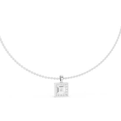 1.64 CT Lab Diamond Necklace | Square Cut CVD Diamonds | 18KT, 14KT, Rose, Yellow, White Gold | Luxury Fine Jewelry