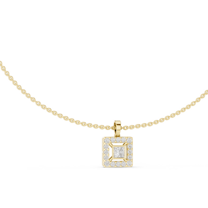 1.64 CT Lab Diamond Necklace | Square Cut CVD Diamonds | 18KT, 14KT, Rose, Yellow, White Gold | Luxury Fine Jewelry