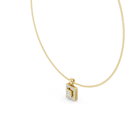 1.64 CT Lab Diamond Necklace | Square Cut CVD Diamonds | 18KT, 14KT, Rose, Yellow, White Gold | Luxury Fine Jewelry