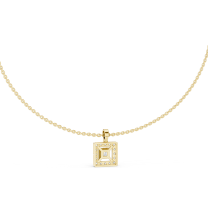 1.64 CT Lab Diamond Necklace | Square Cut CVD Diamonds | 18KT, 14KT, Rose, Yellow, White Gold | Luxury Fine Jewelry