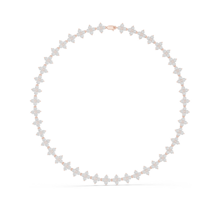 19.8 CT Lab Diamond Flower Necklace | VVS-VS EF CVD Diamonds | 18KT, 14KT, Rose, Yellow, White Gold | Luxury Fine Jewelry