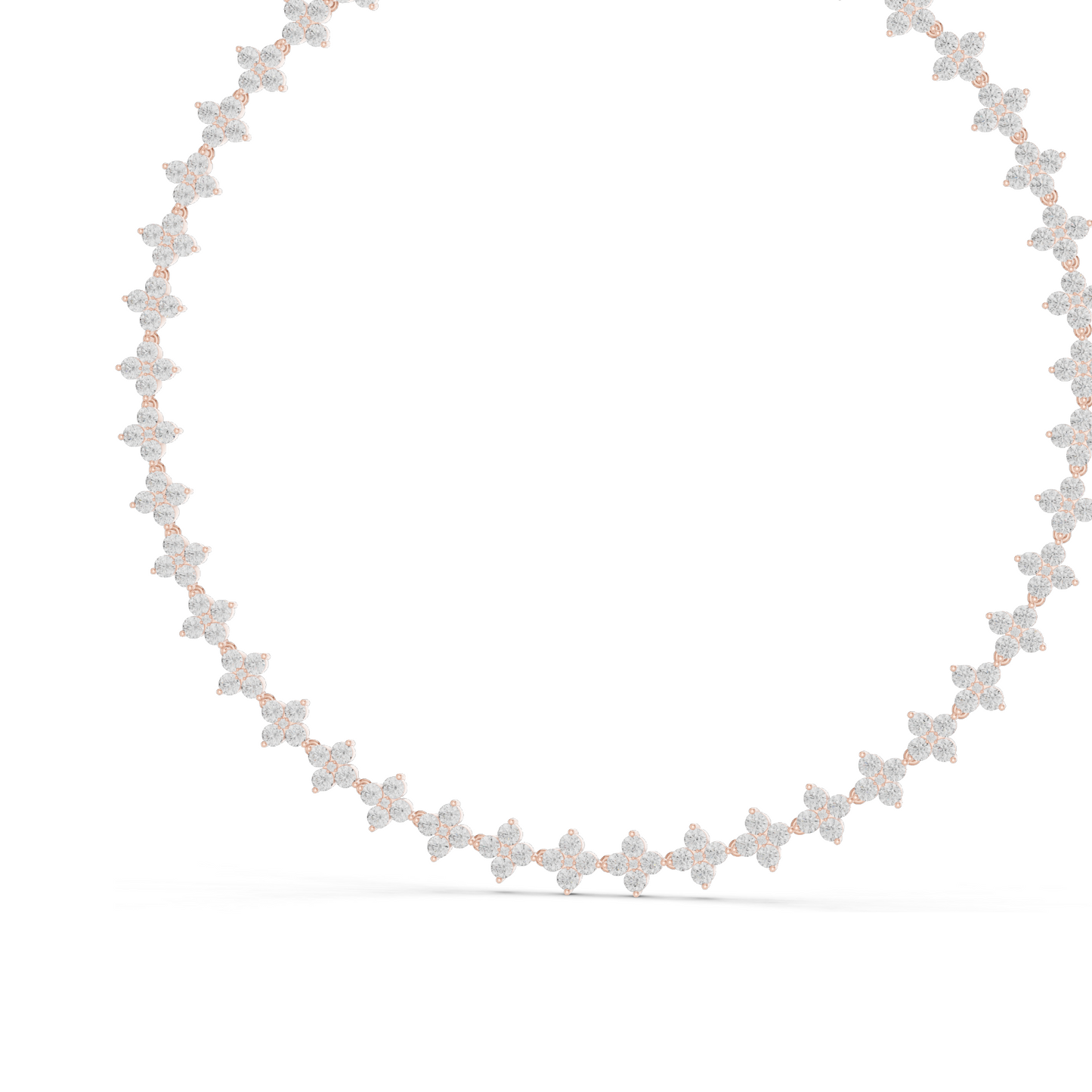19.8 CT Lab Diamond Flower Necklace | VVS-VS EF CVD Diamonds | 18KT, 14KT, Rose, Yellow, White Gold | Luxury Fine Jewelry