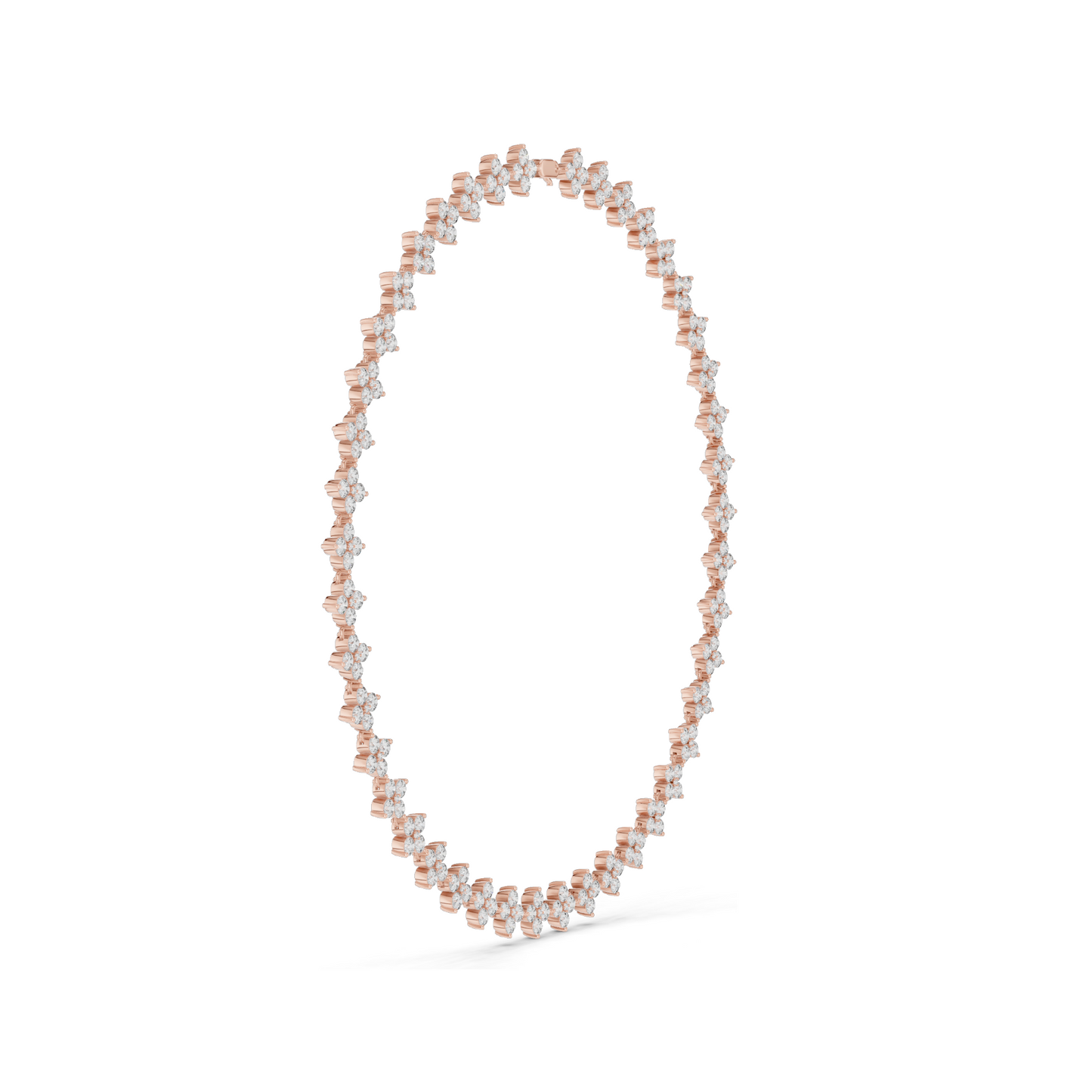 19.8 CT Lab Diamond Flower Necklace | VVS-VS EF CVD Diamonds | 18KT, 14KT, Rose, Yellow, White Gold | Luxury Fine Jewelry