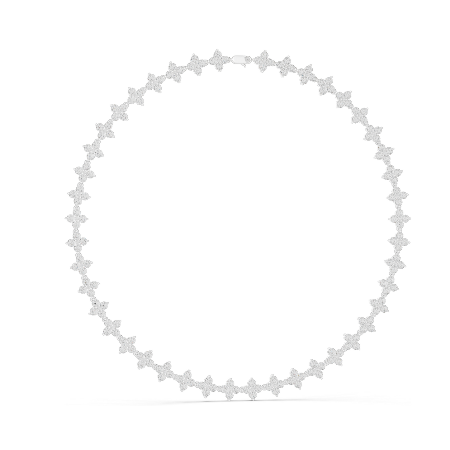 19.8 CT Lab Diamond Flower Necklace | VVS-VS EF CVD Diamonds | 18KT, 14KT, Rose, Yellow, White Gold | Luxury Fine Jewelry