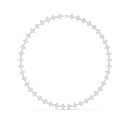 19.8 CT Lab Diamond Flower Necklace | VVS-VS EF CVD Diamonds | 18KT, 14KT, Rose, Yellow, White Gold | Luxury Fine Jewelry