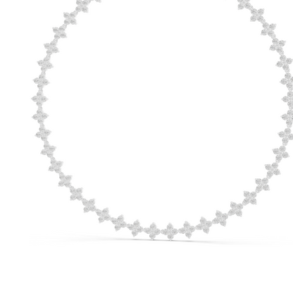 19.8 CT Lab Diamond Flower Necklace | VVS-VS EF CVD Diamonds | 18KT, 14KT, Rose, Yellow, White Gold | Luxury Fine Jewelry