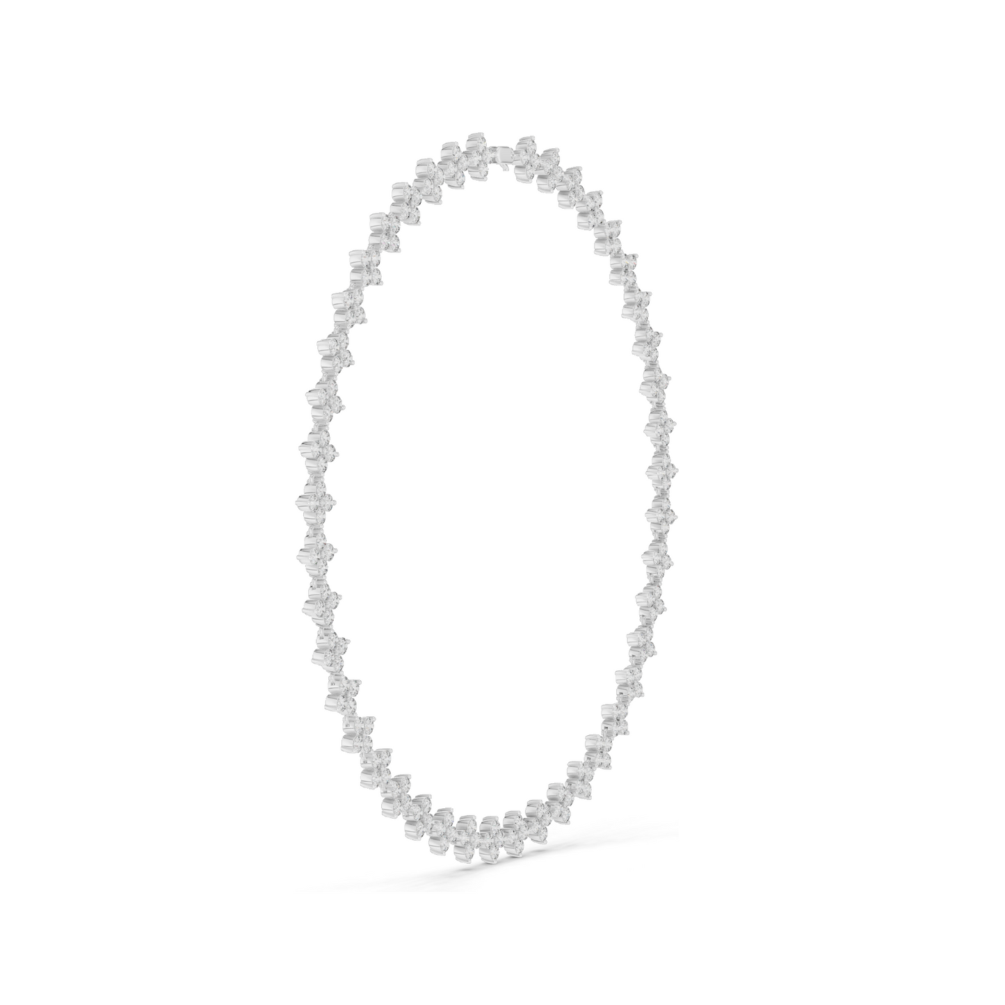 19.8 CT Lab Diamond Flower Necklace | VVS-VS EF CVD Diamonds | 18KT, 14KT, Rose, Yellow, White Gold | Luxury Fine Jewelry