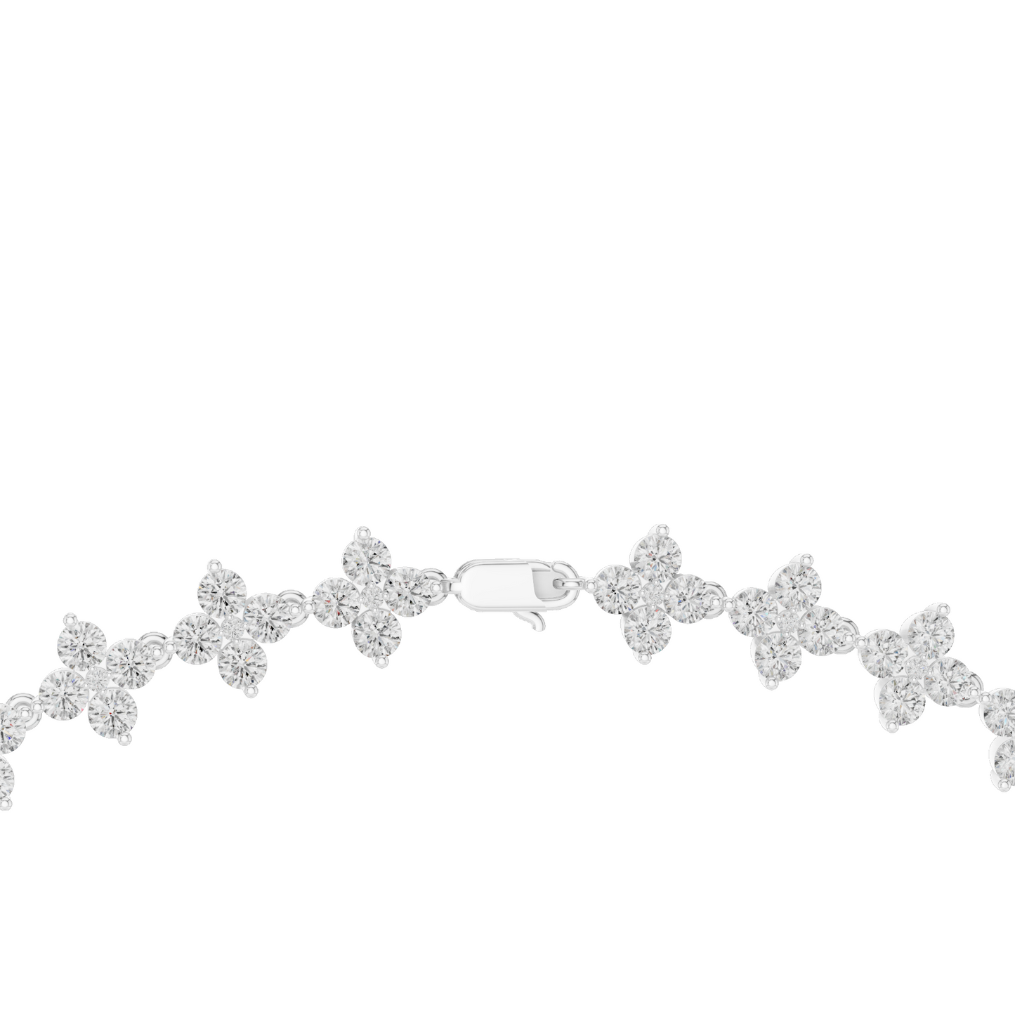 19.8 CT Lab Diamond Flower Necklace | VVS-VS EF CVD Diamonds | 18KT, 14KT, Rose, Yellow, White Gold | Luxury Fine Jewelry