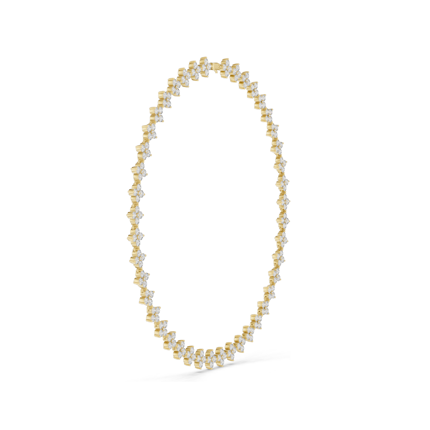 19.8 CT Lab Diamond Flower Necklace | VVS-VS EF CVD Diamonds | 18KT, 14KT, Rose, Yellow, White Gold | Luxury Fine Jewelry