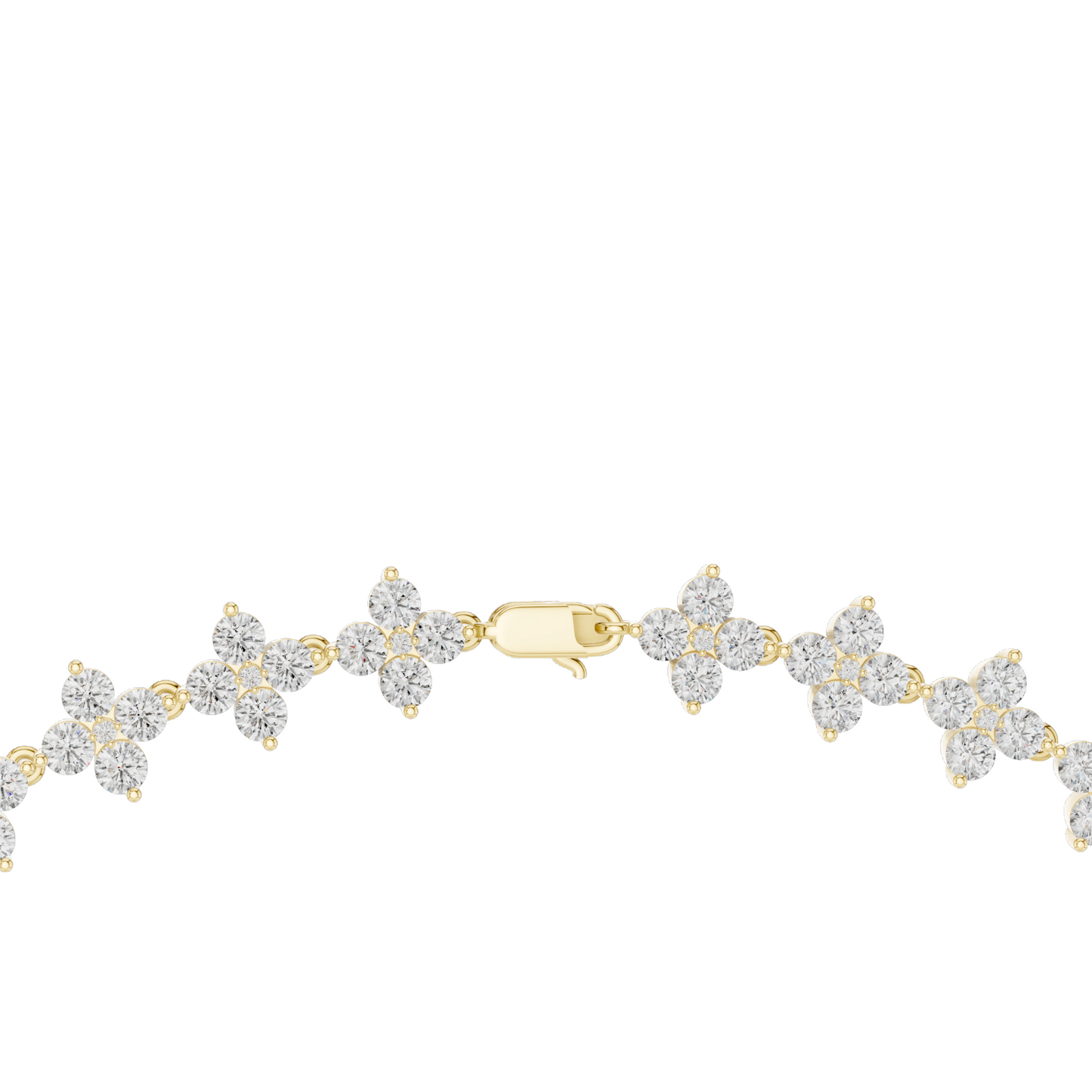 19.8 CT Lab Diamond Flower Necklace | VVS-VS EF CVD Diamonds | 18KT, 14KT, Rose, Yellow, White Gold | Luxury Fine Jewelry