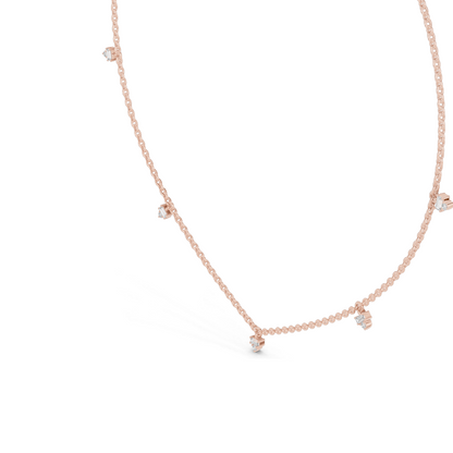 0.305 CT Lab Diamond Necklace | VVS-VS EF Diamond Chain Pendant | 18KT, 14KT Gold | Rose, Yellow, White Gold | Luxury Fine Jewelry